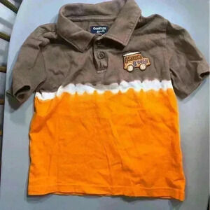 OshKosh B’gosh 100% cotton Tye die collard button polo boy shirt 70s no flaws